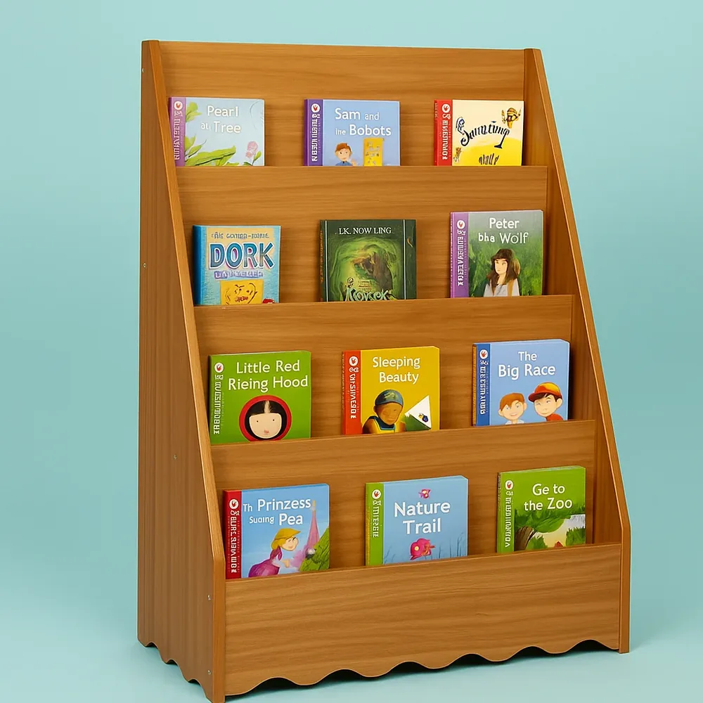 Preschool front-facing book display rack